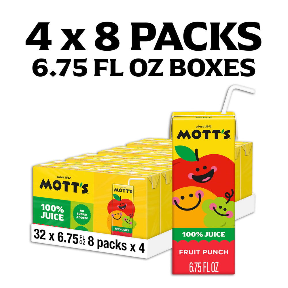 Nutrition panel and ingredients for Mott's fruit punch hydration.