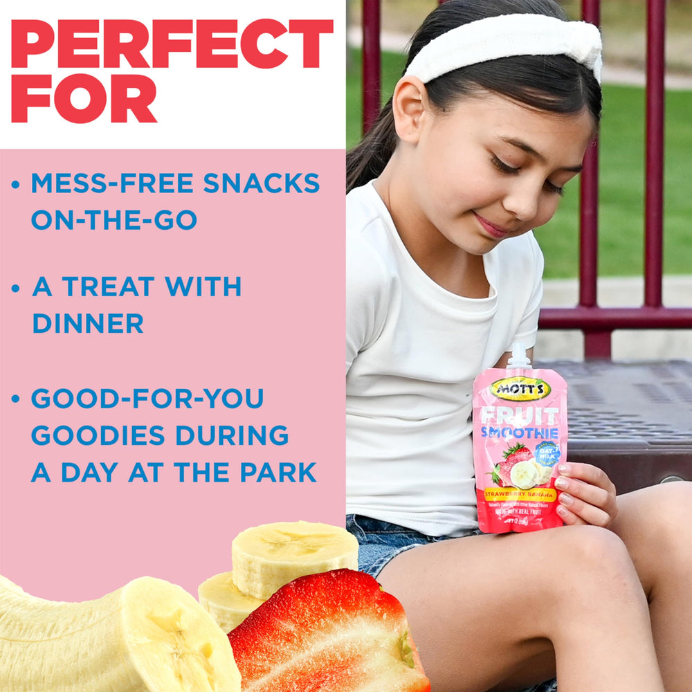 Families enjoy Mott’s Fruit Smoothies for quick snack time.
