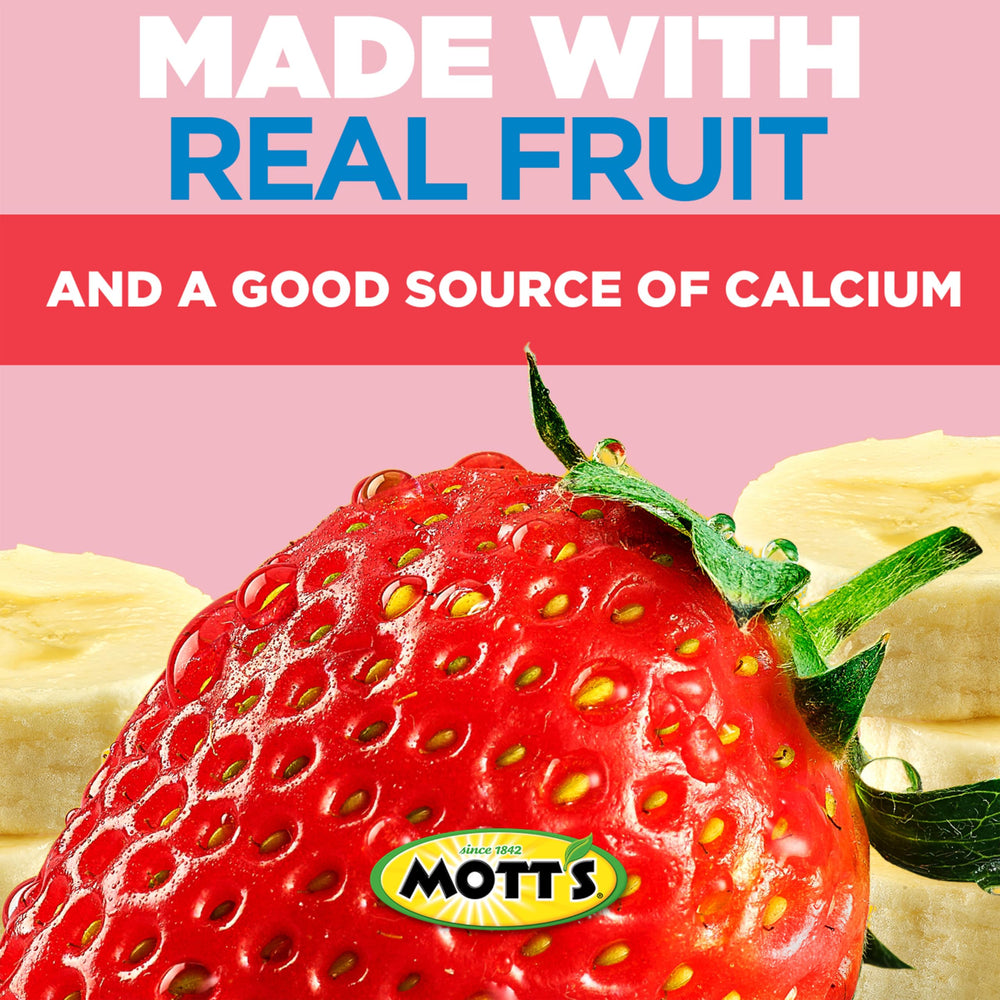 Mott’s shelf-stable pouch image highlights grab-and-go convenience.