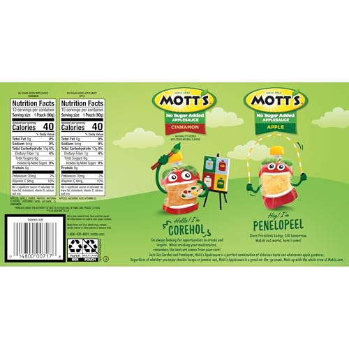 Mott's No Sugar Added Original pouch offering quick fruit goodness for kids