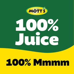 Close-up of Mott's label showing 100% apple juice