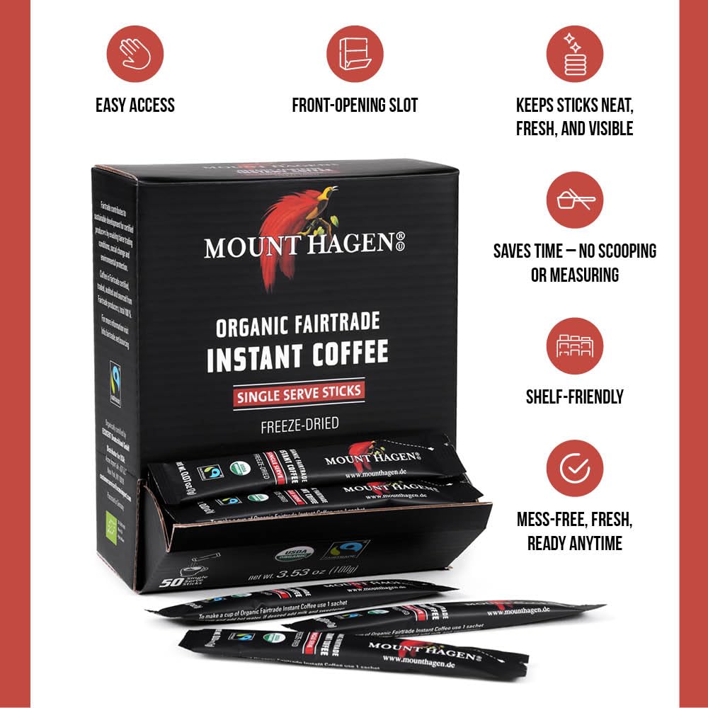 Box open with sticks accessible for office or travel coffee moments