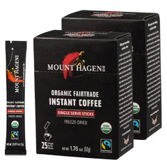 Mount Hagen instant coffee sticks displayed for travel and quick caffeine