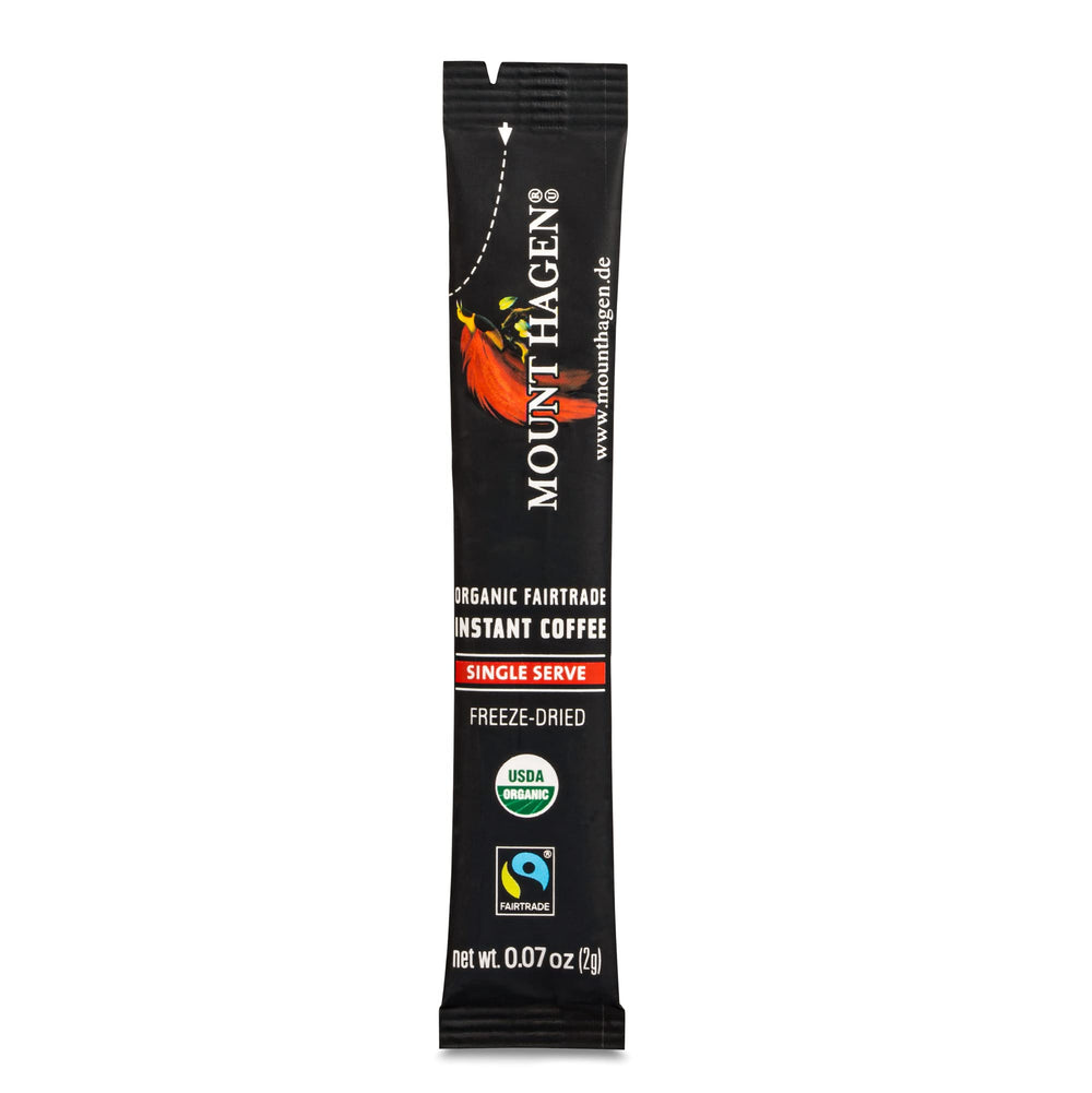 Organic fair-trade seal on Mount Hagen coffee highlighting ethical sourcing