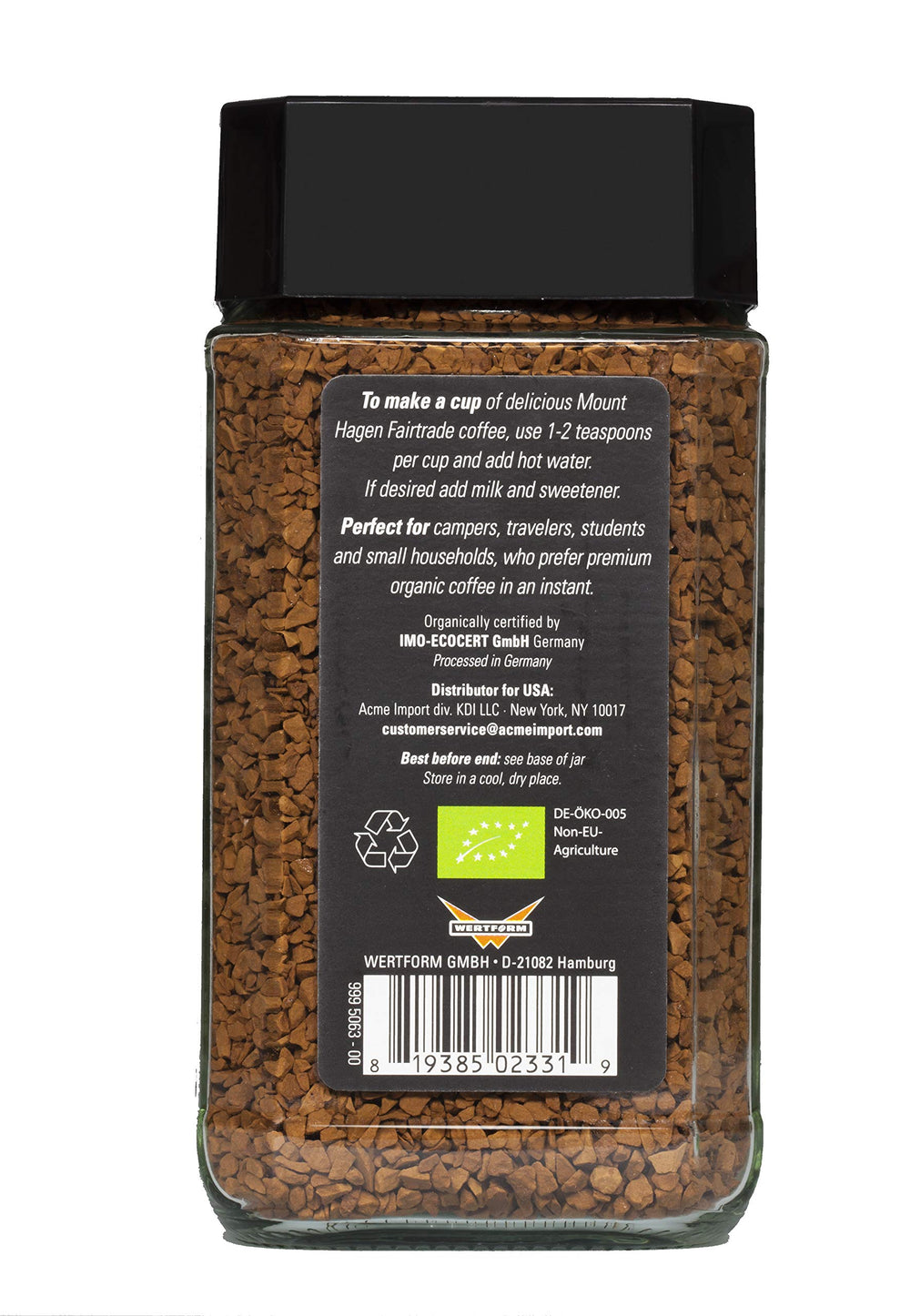 Mount Hagen USDA Organic certification visible on packaging.