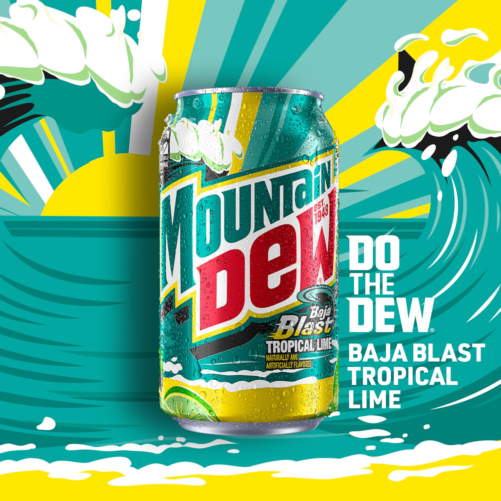Mountain Dew Baja Cabo Citrus glass pour reveals fizzy, refreshing aroma.