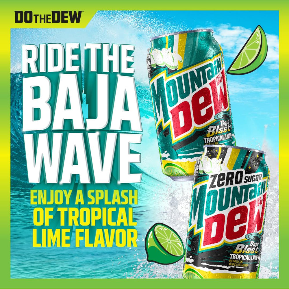 Mountain Dew Baja Cabo Citrus Zero Sugar recycling-friendly packaging.