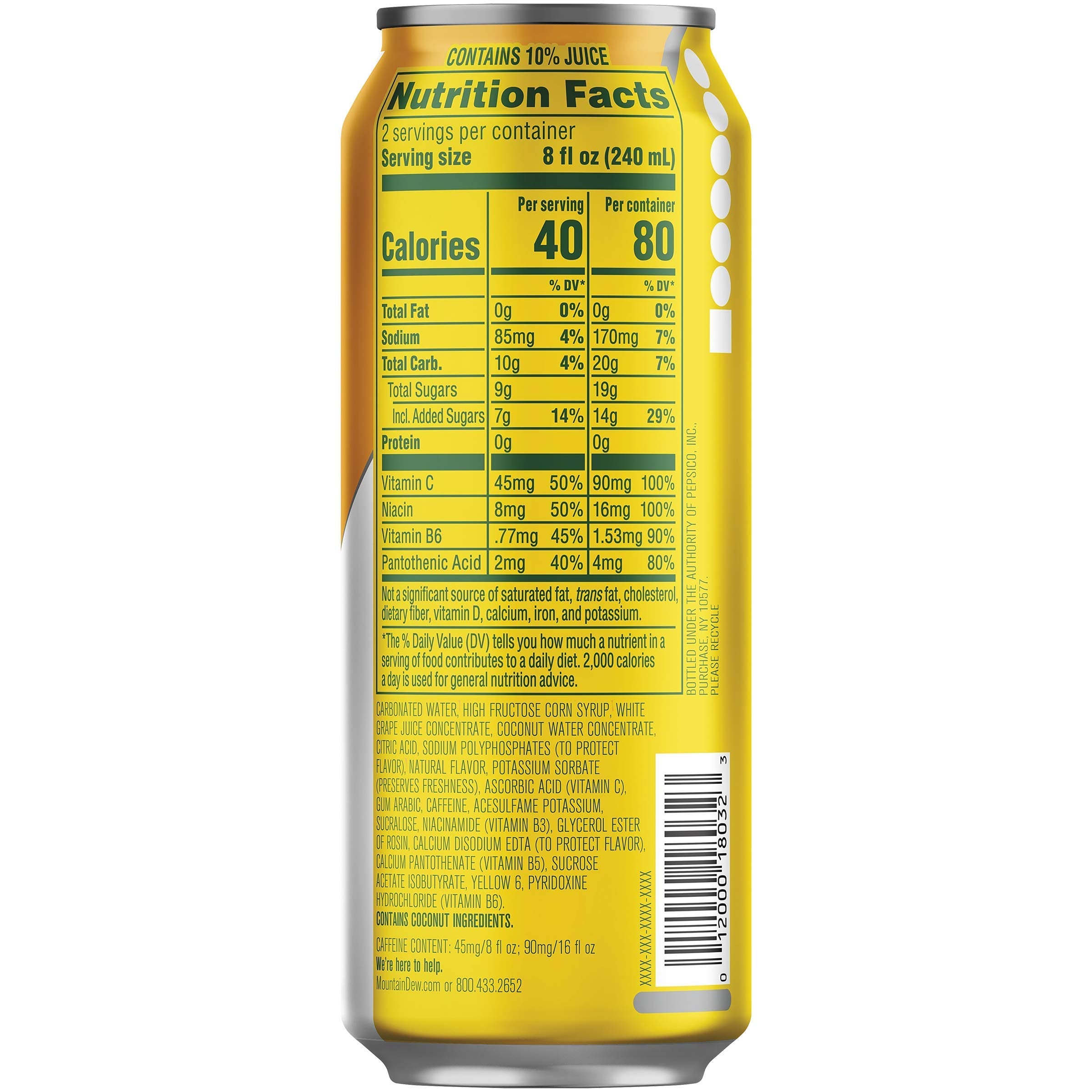 Mountain Dew Kickstart can closeup highlights bold flavor and caffeine boost