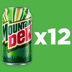 Mountain Dew can on ice signals cooling refreshment during outdoor moments.