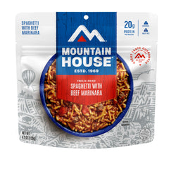Mountain House Spaghetti with Beef Marinara pouch ready for quick outdoor meals