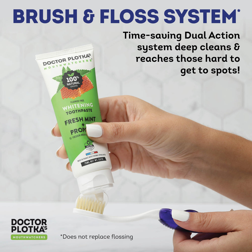 MOUTHWATCHERS soft bristles gently massage gums with minimal irritation.