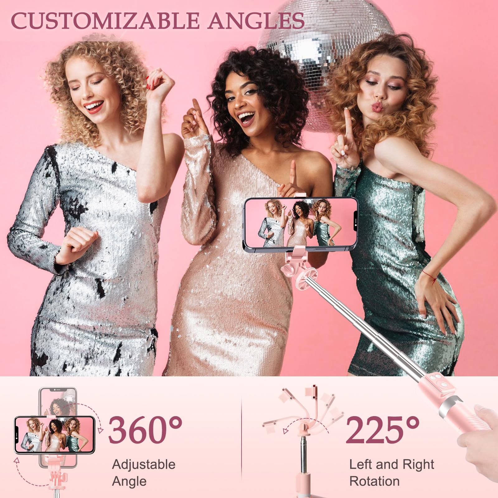 Mouzakon selfie stick tripod supports desktop and handheld shooting options