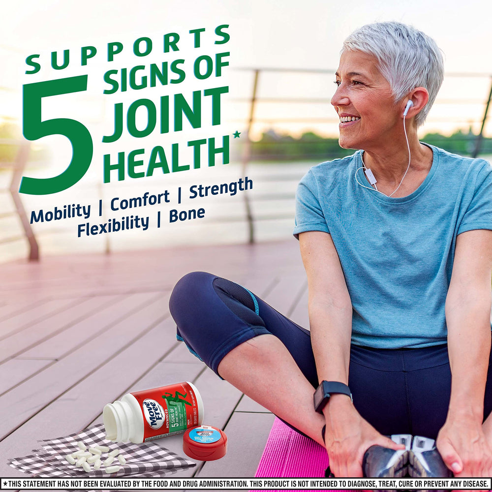 Move Free Advanced packaging featuring UNIFLEX mineral complex label.