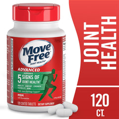 Move Free Advanced Plus MSM bottle back with ingredients and directions