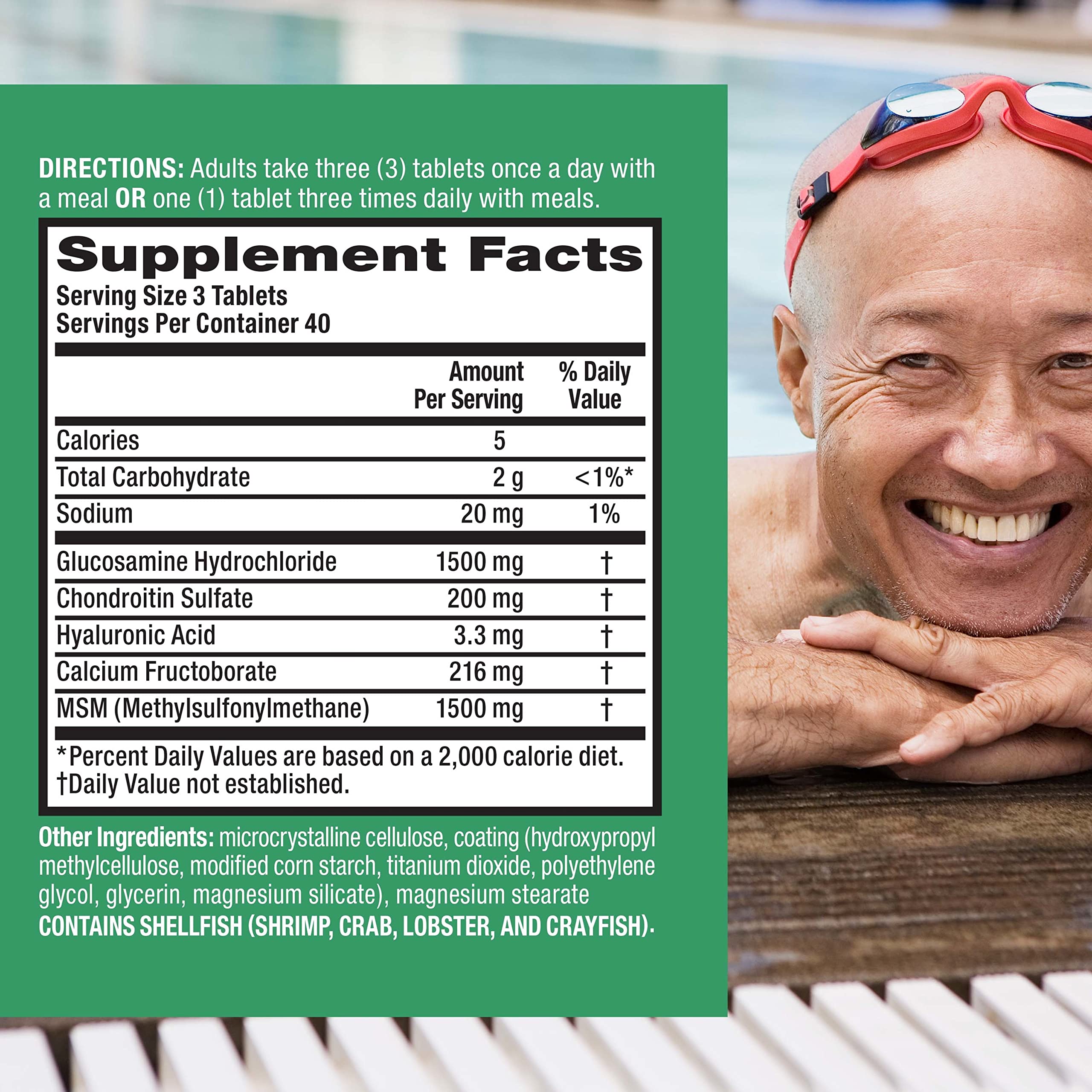 Close-up of Move Free Advanced tablets signaling joint health support.