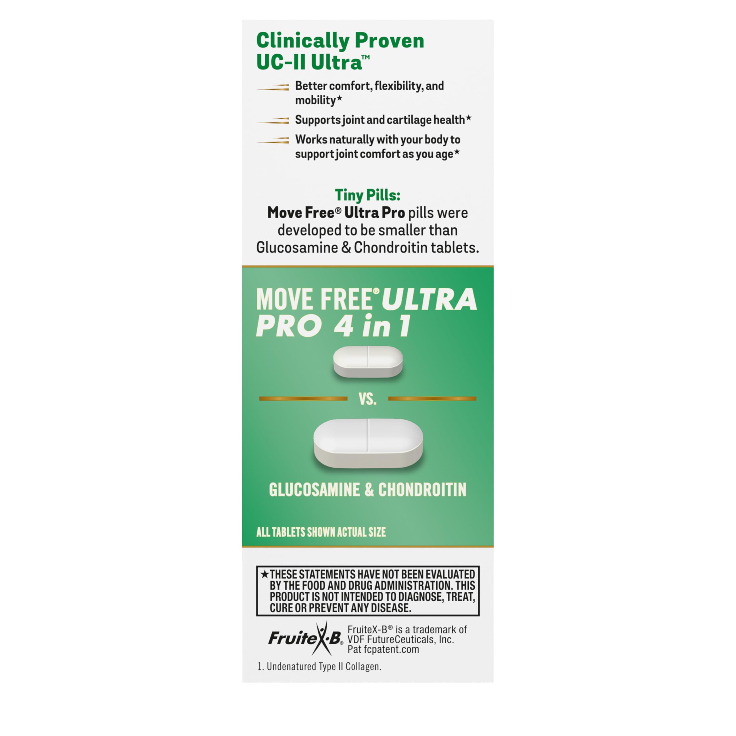 Move Free Ultra Pro serving suggestion showing four tablets