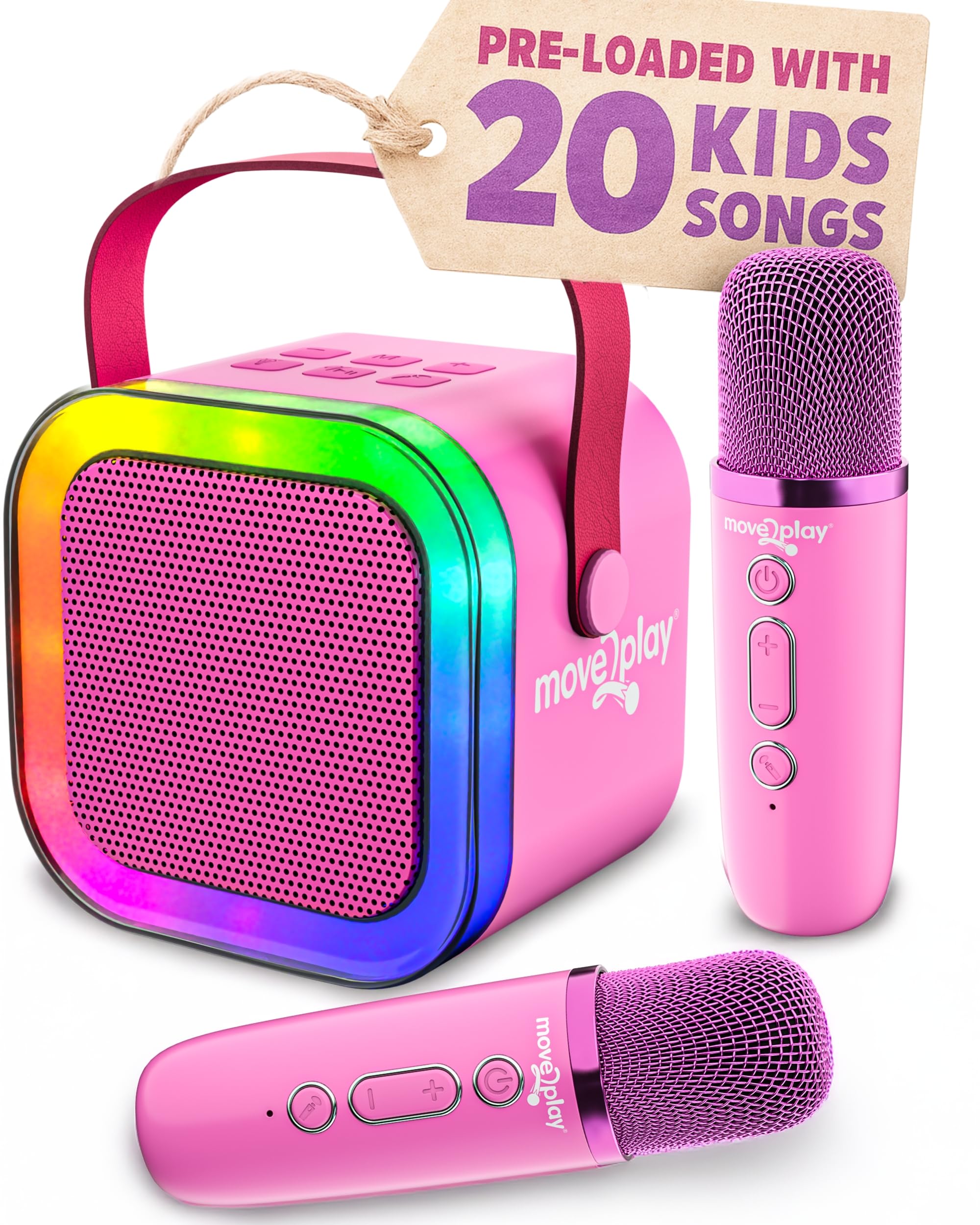 Move2Play karaoke front view, perfect for spontaneous kid-friendly performances.