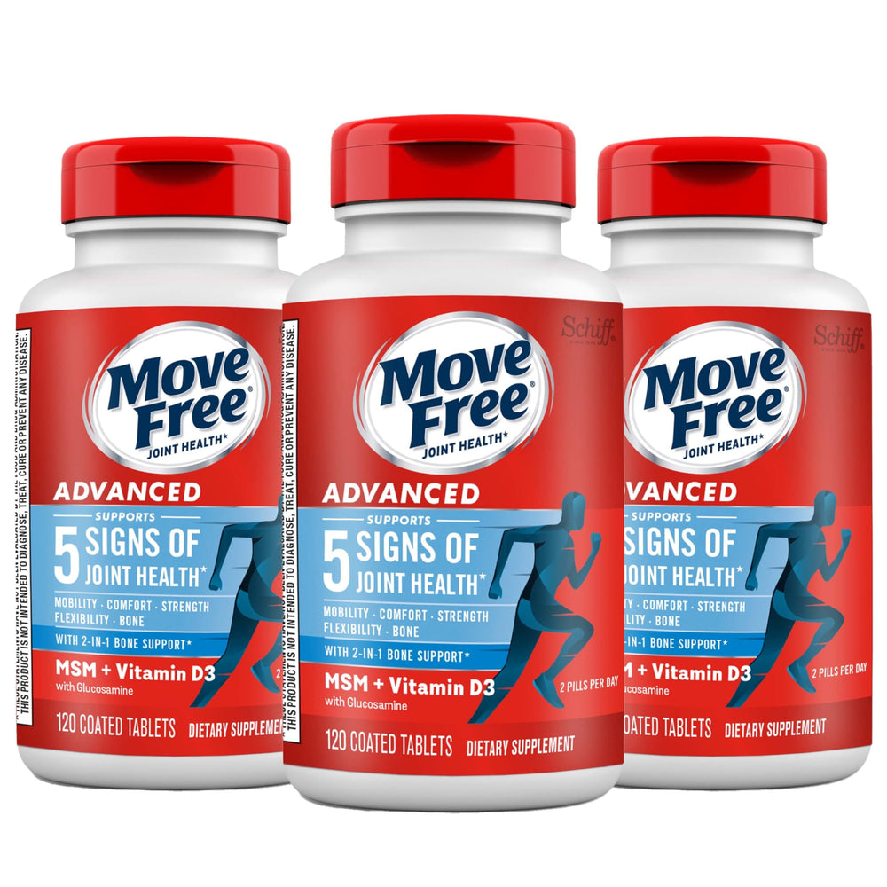 Move Free Advanced bottle front view showing joint support benefits