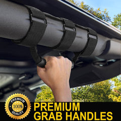 Moveland grab handle aids entry and exit on rugged Jeep trails