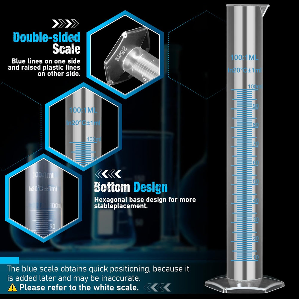 Moveland 50ml graduated cylinder with hexagonal base for stable use