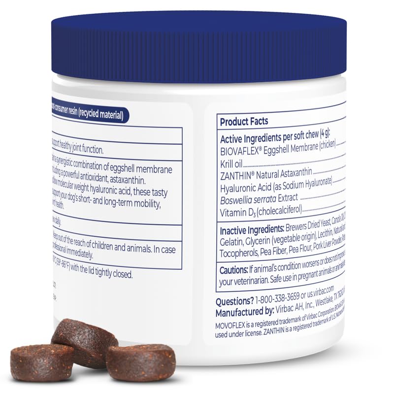 Dogs enjoy Movoflex chews while supporting daily joint comfort.