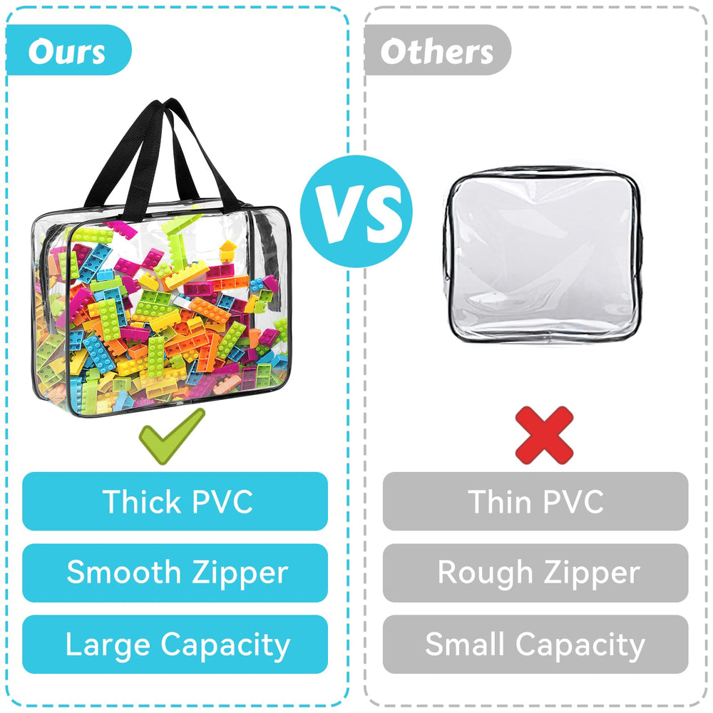 MOWPOG stackable bags saving shelf space for toys
