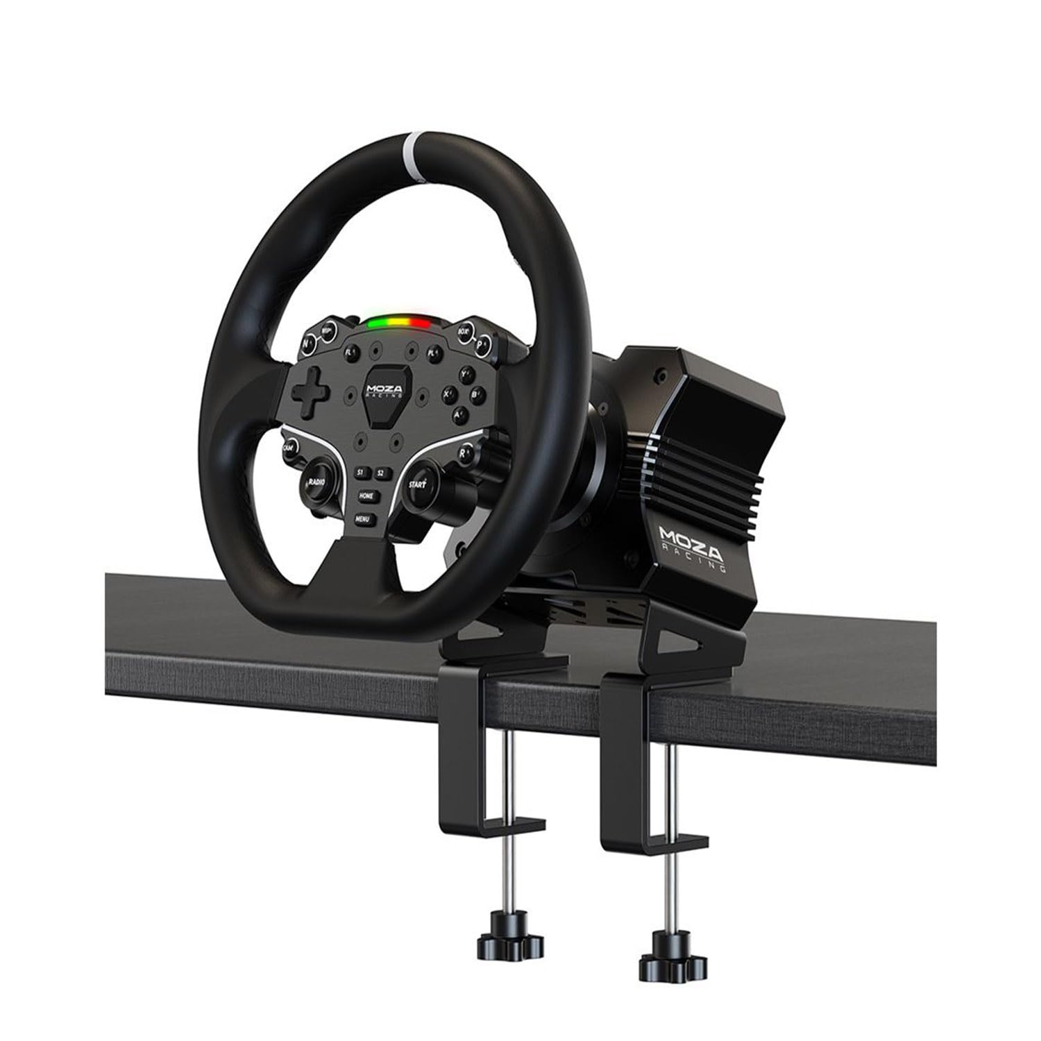 MOZA R5 ES steering wheel with microfiber grips for comfortable long sessions
