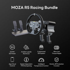MOZA SR-P Lite pedals with anti-slip steel design for solid pedal feel