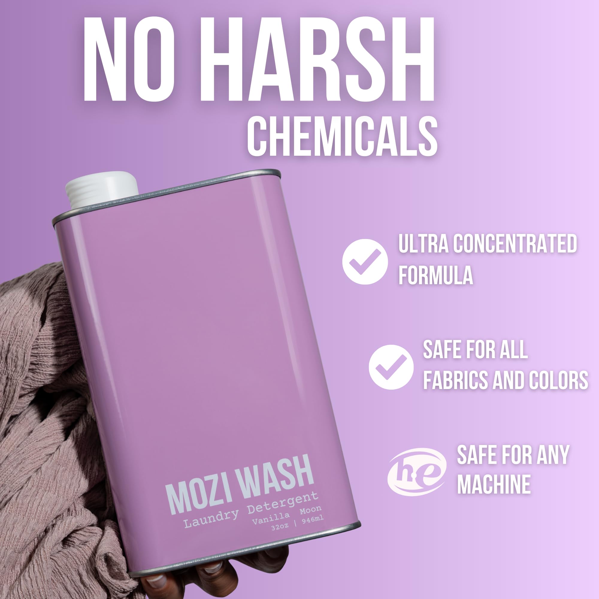 Mozi Wash recyclable-bottle highlights earth-friendly packaging.