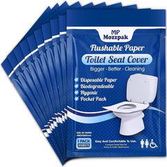 MP MOZZPAK XL toilet seat covers in 15x18 size ready for quick use
