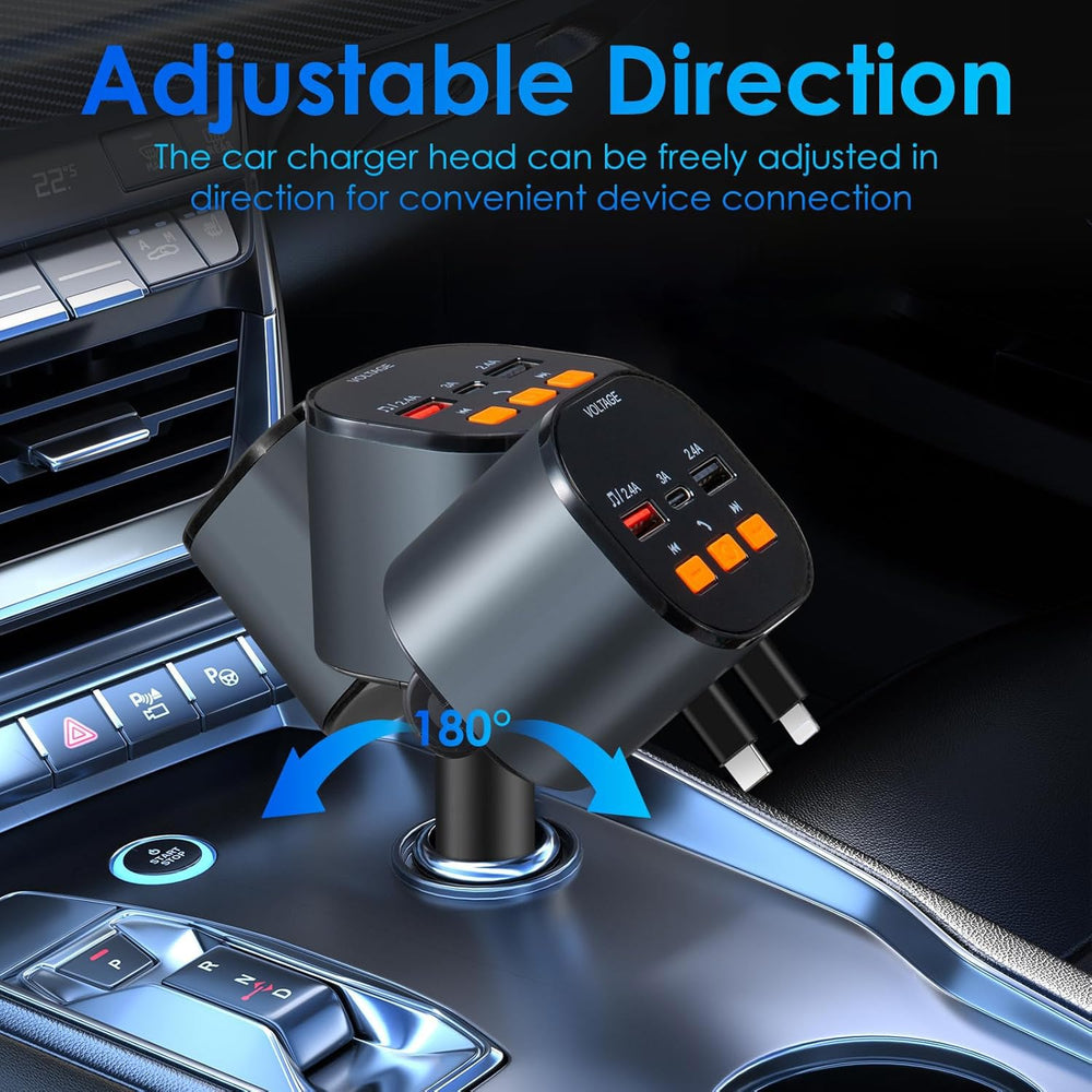 MQOUNY car charger compatible with 12V and 24V vehicle systems