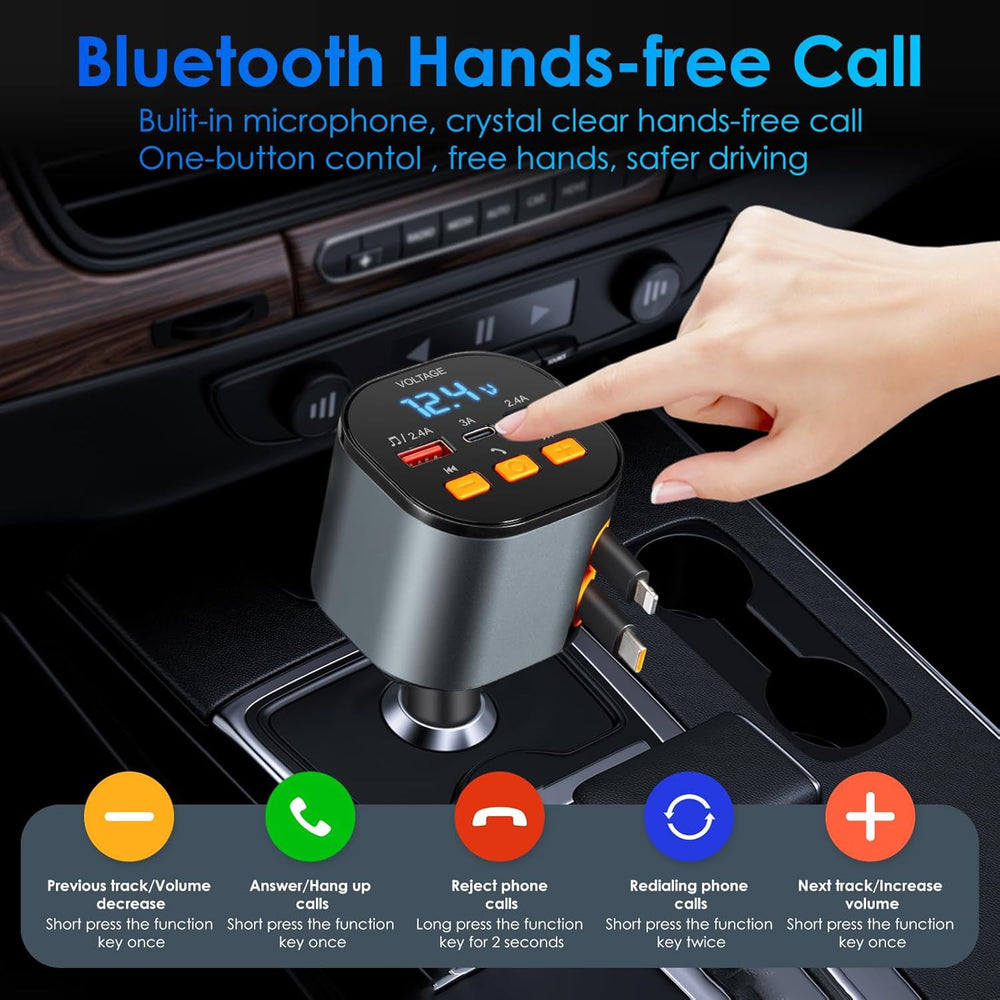 MQOUNY five-port car charger offering PD and high-speed charging options