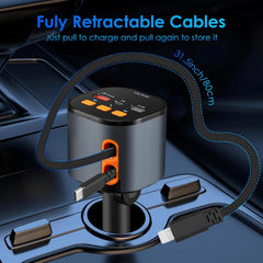 MQOUNY retractable USB-C cable extends up to 80 cm inside the vehicle