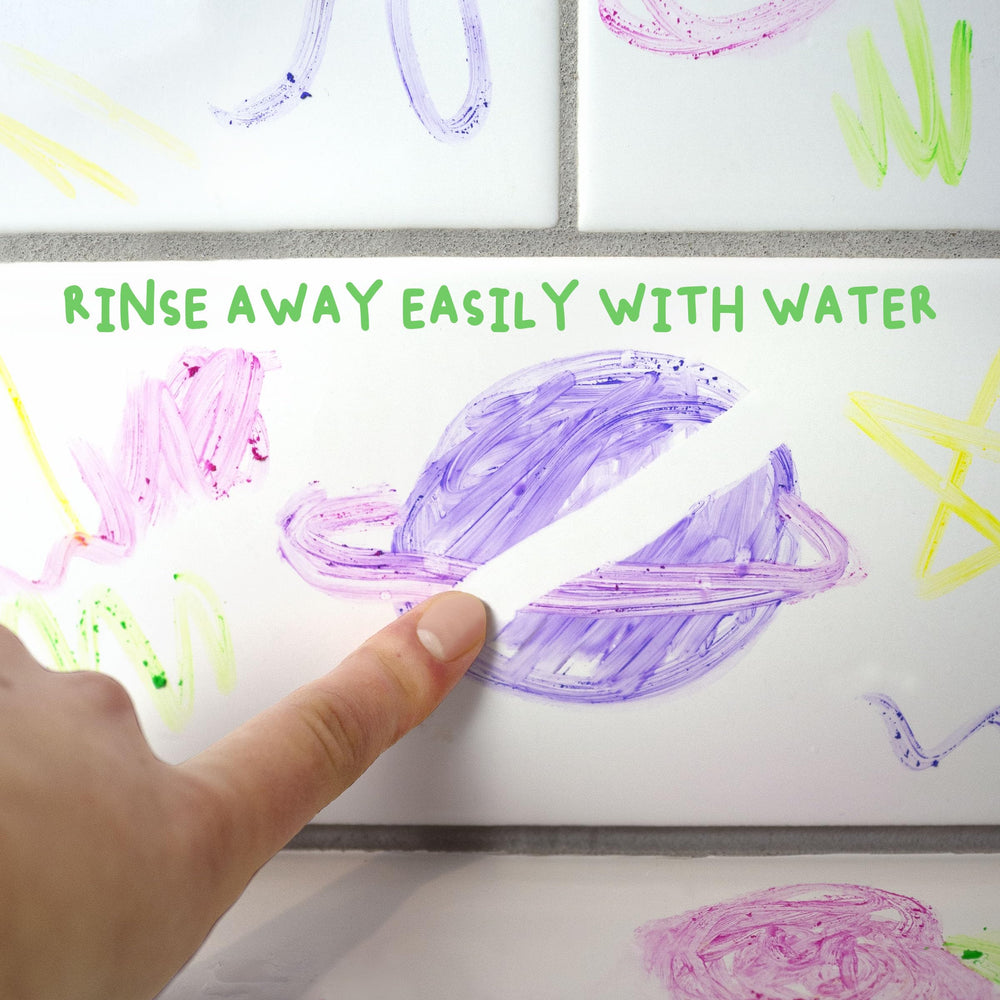 Carrying case keeps paints organized between uses.