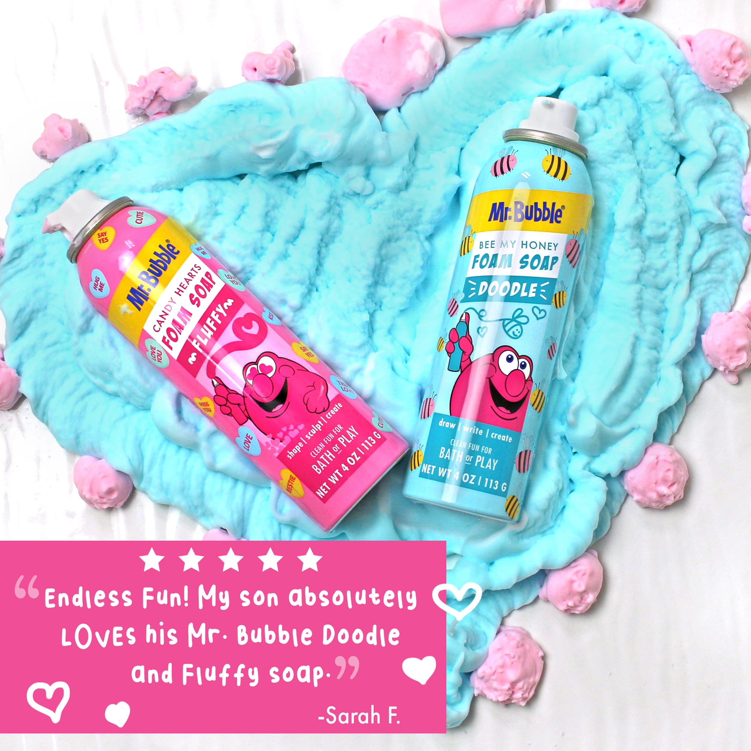 Mr. Bubble four-ounce cans pack for easy family use
