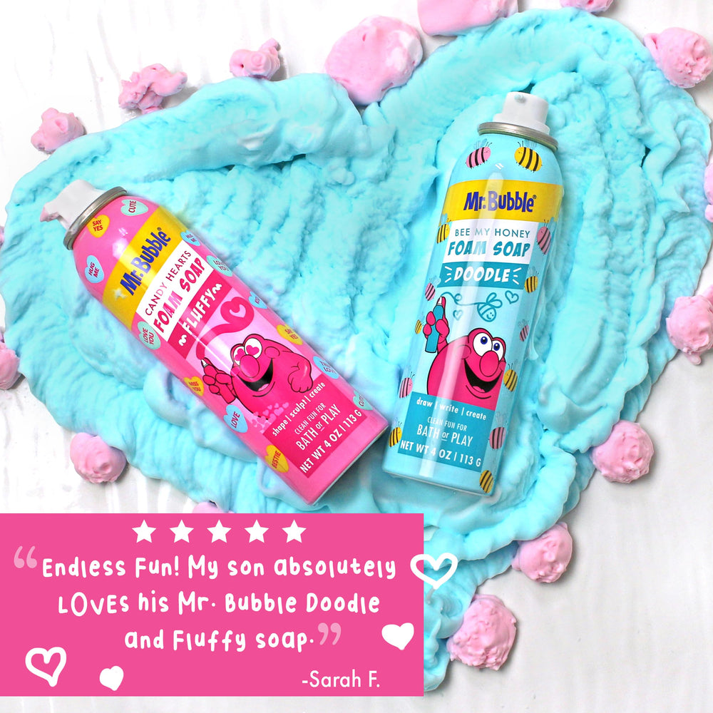 Mr. Bubble four-ounce cans pack for easy family use