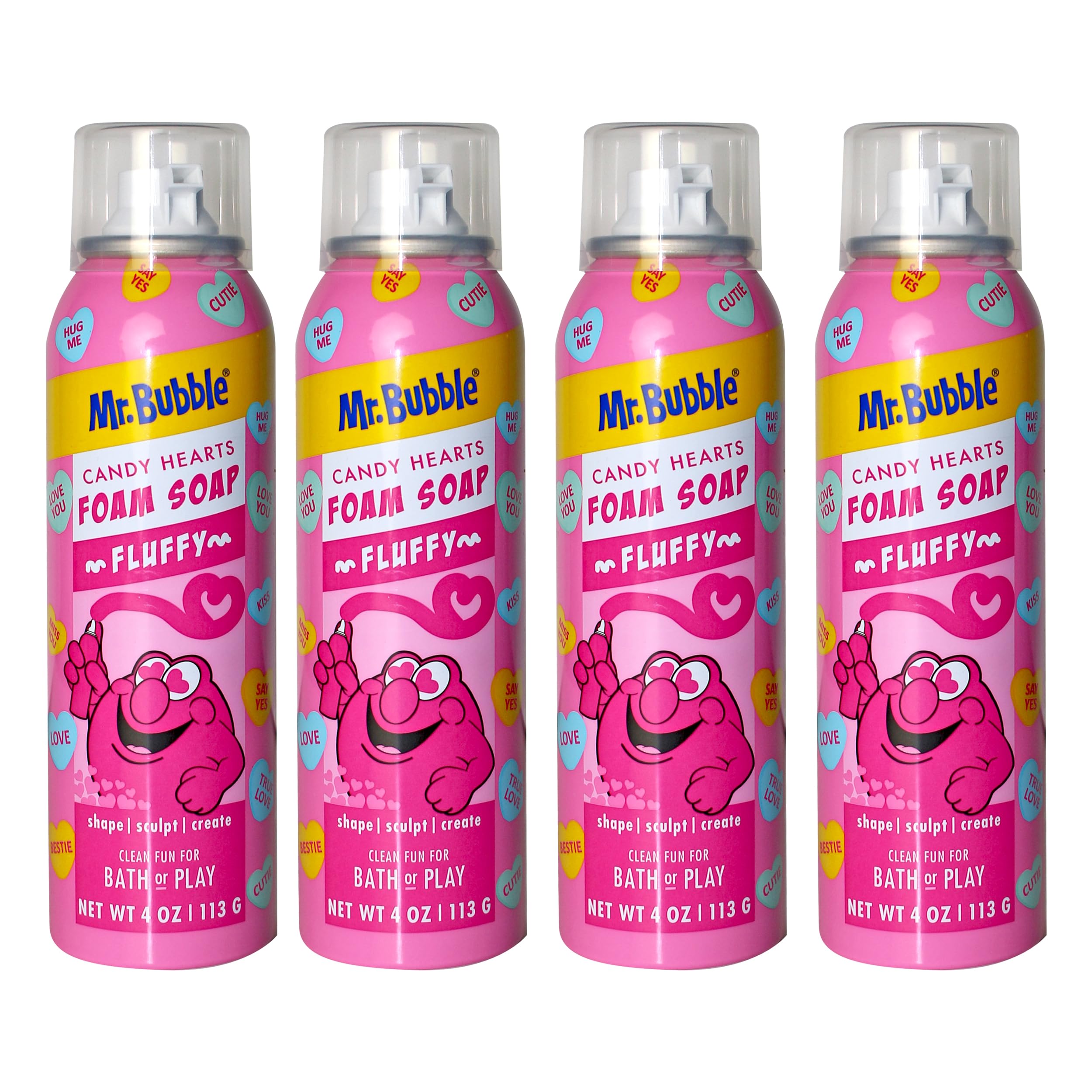 Mr. Bubble Village Edition strawberry candy label promotes playful bath time