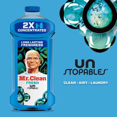 Mr. Clean bathroom cleaner bottle for toilets and sinks.