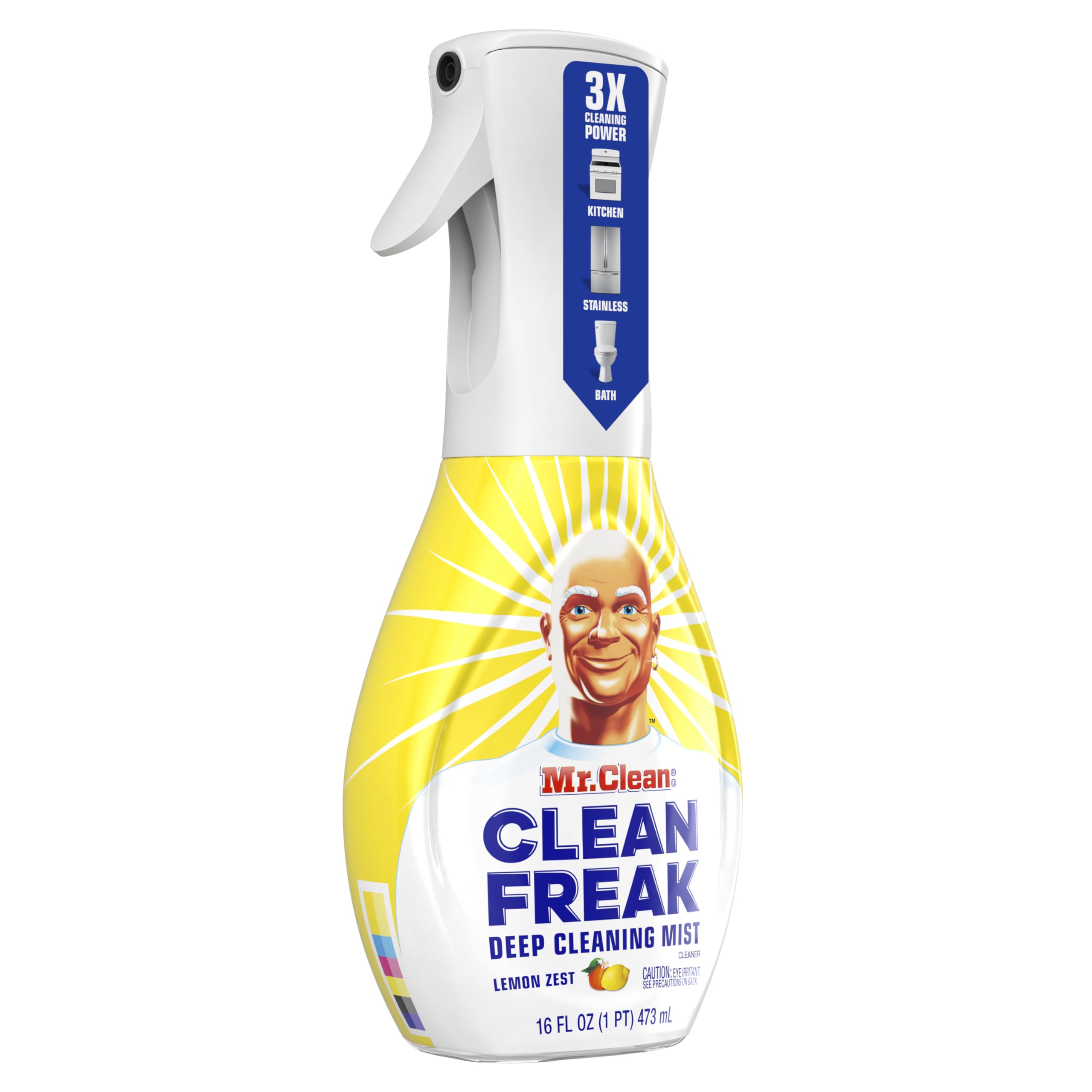 Mr. Clean Clean Freak cleans shower tiles with ease.