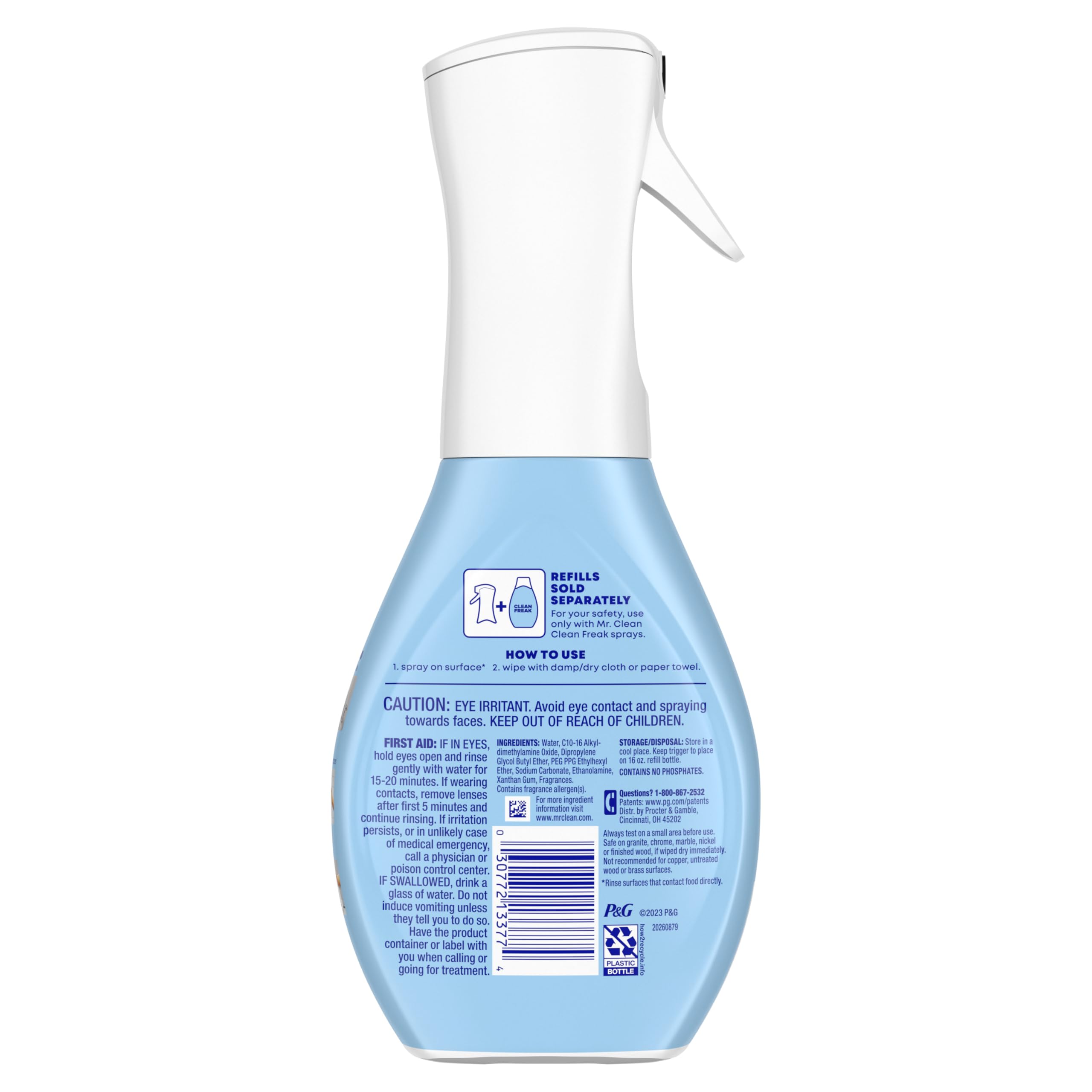 MR CLEAN Clean Freak grapefruit-scented formula freshening bathroom spaces.