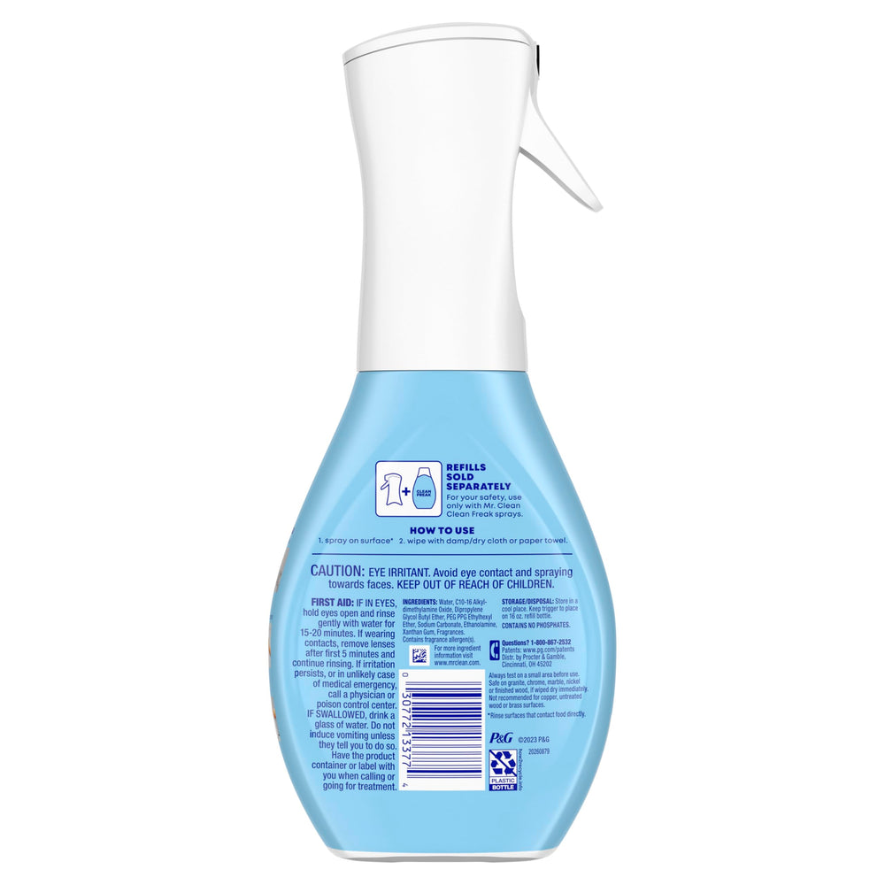 MR CLEAN Clean Freak grapefruit-scented formula freshening bathroom spaces.