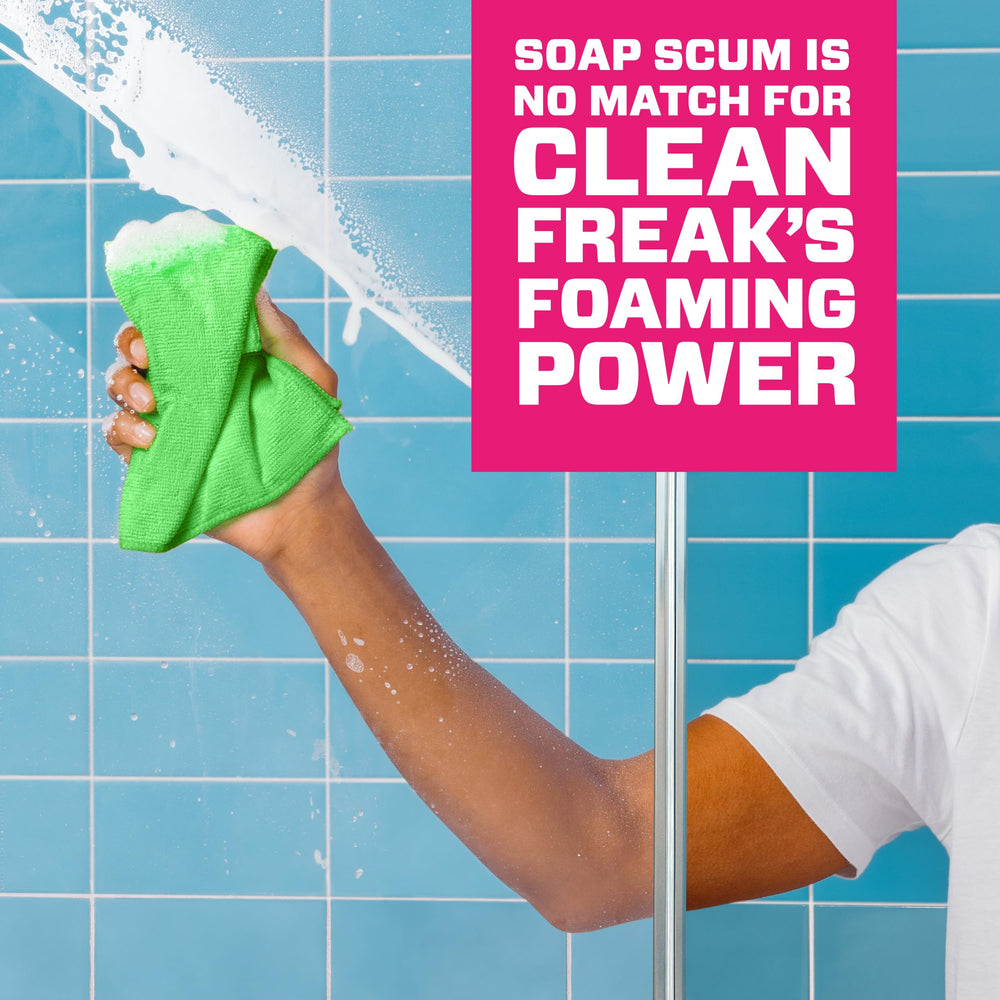 MR CLEAN Clean Freak on shower tiles delivering a streak-free finish.
