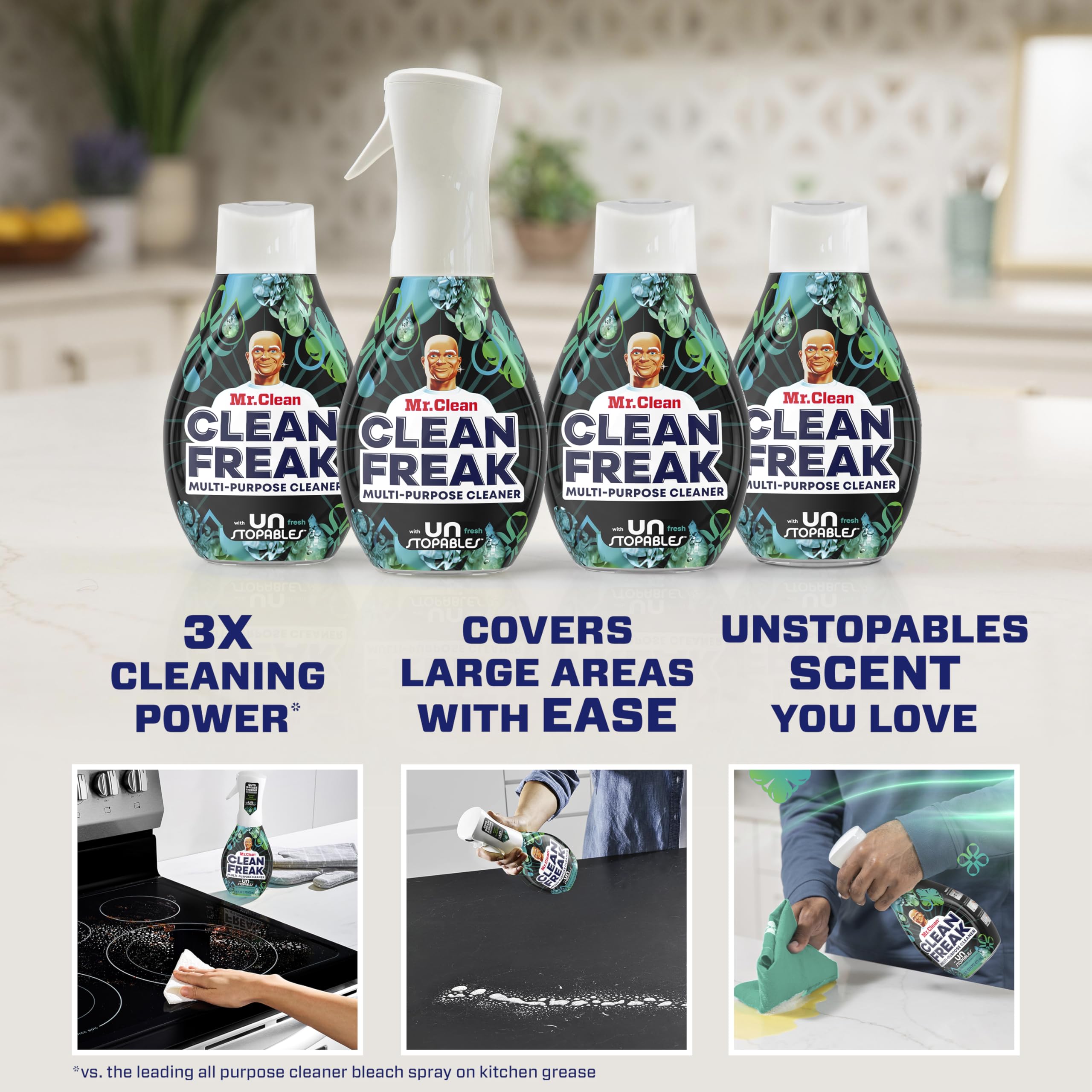 Mr. Clean Clean Freak Starter Kit bottle with Power Nozzle for easy refills.