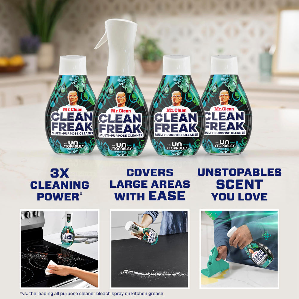 Mr. Clean Clean Freak Starter Kit bottle with Power Nozzle for easy refills.