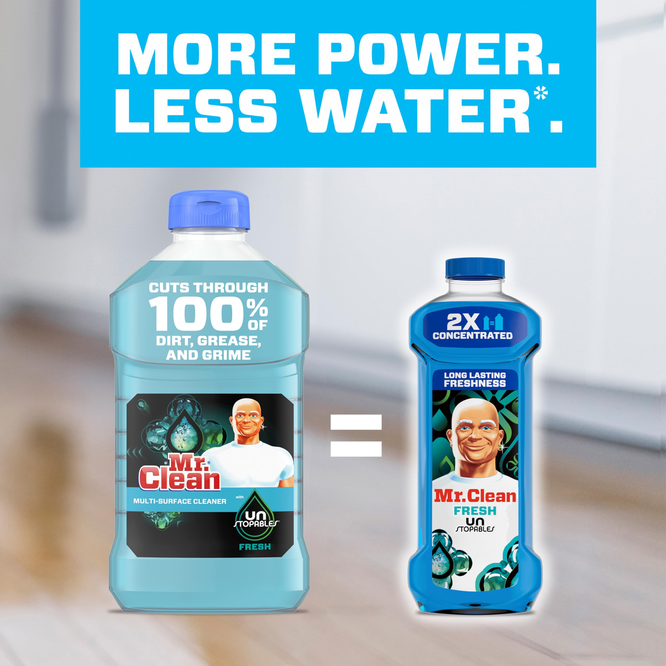 Mr. Clean floor cleaner for linoleum and tile floors.