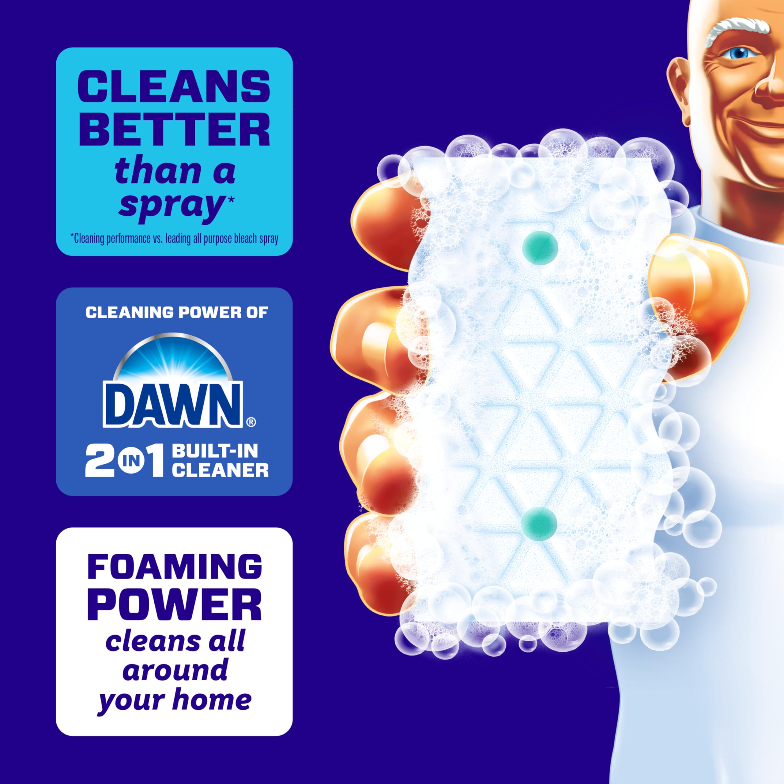 Close-up of Mr. Clean Magic Eraser Ultra Foamy foam for active scrubbing.