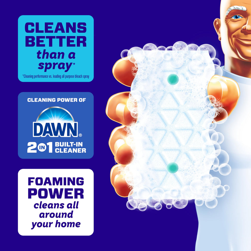 Close-up of Mr. Clean Magic Eraser Ultra Foamy foam for active scrubbing.