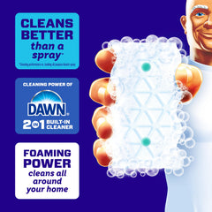 Close-up of Mr. Clean Magic Eraser Ultra Foamy foam for active scrubbing.