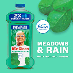 Mr. Clean Meadows & Rain kitchen surfaces clean countertops and sinks shine.