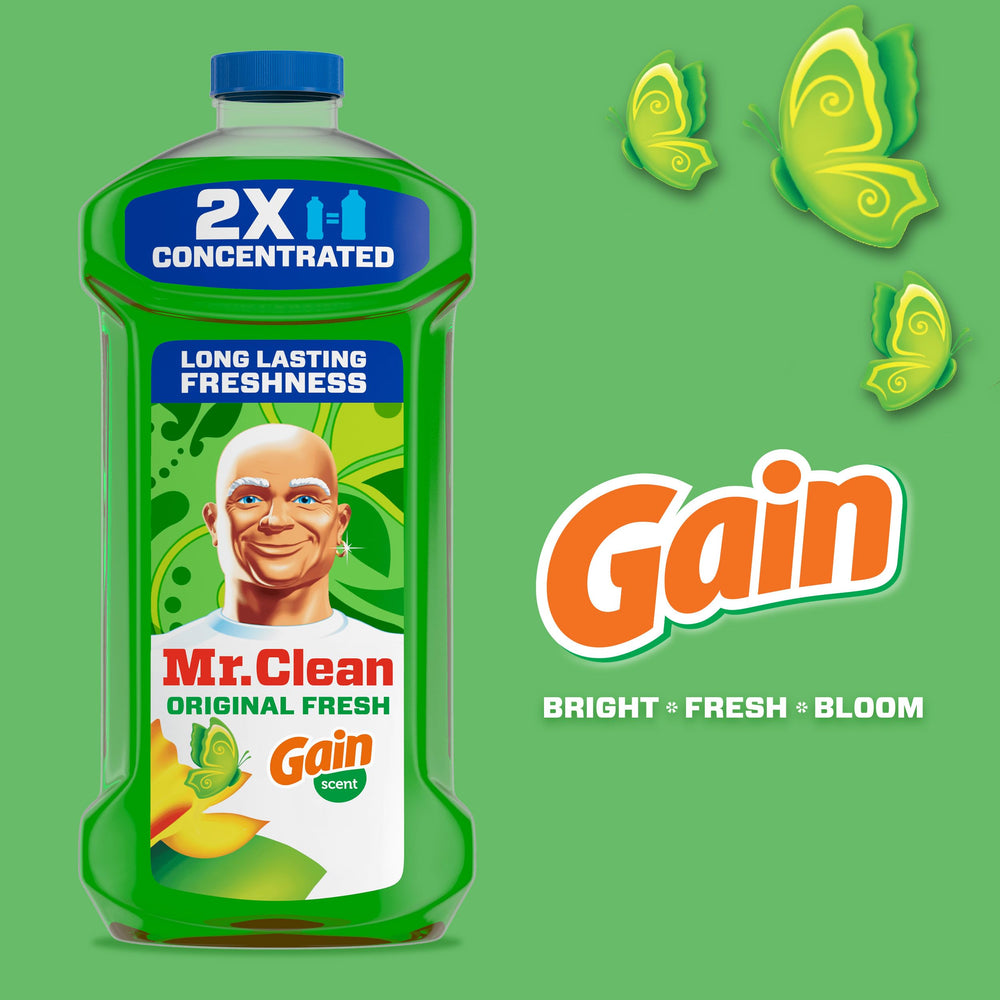Mr. Clean multi-surface cleaner cleans countertops and floors quickly and effectively.